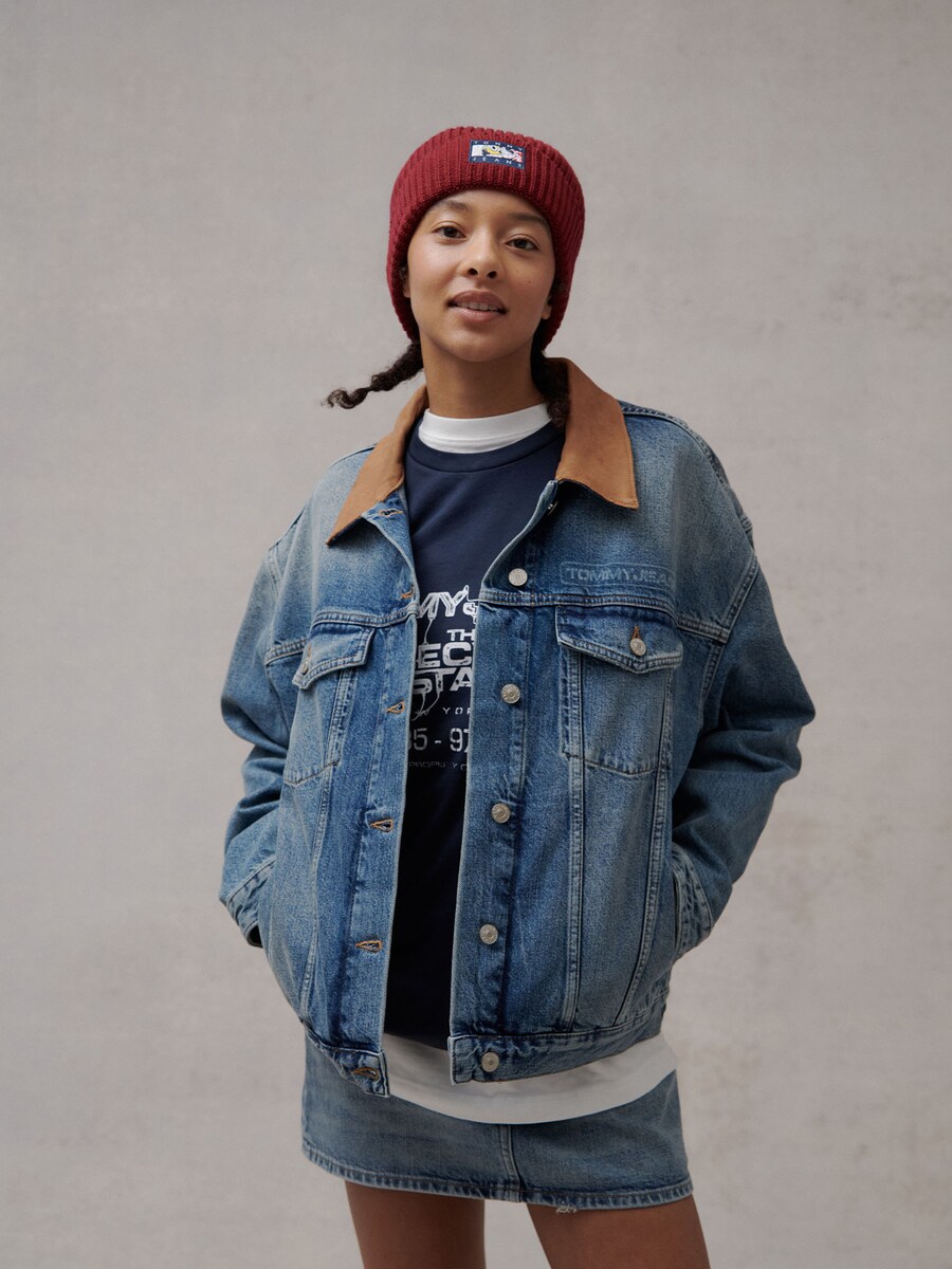 

Куртка межсезонная Tommy Jeans, синий деним
