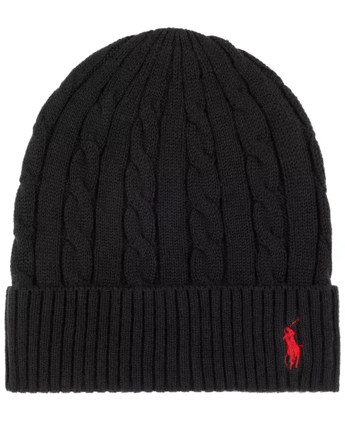 

Мужская кашемировая шапка с косой Polo Ralph Lauren, синий