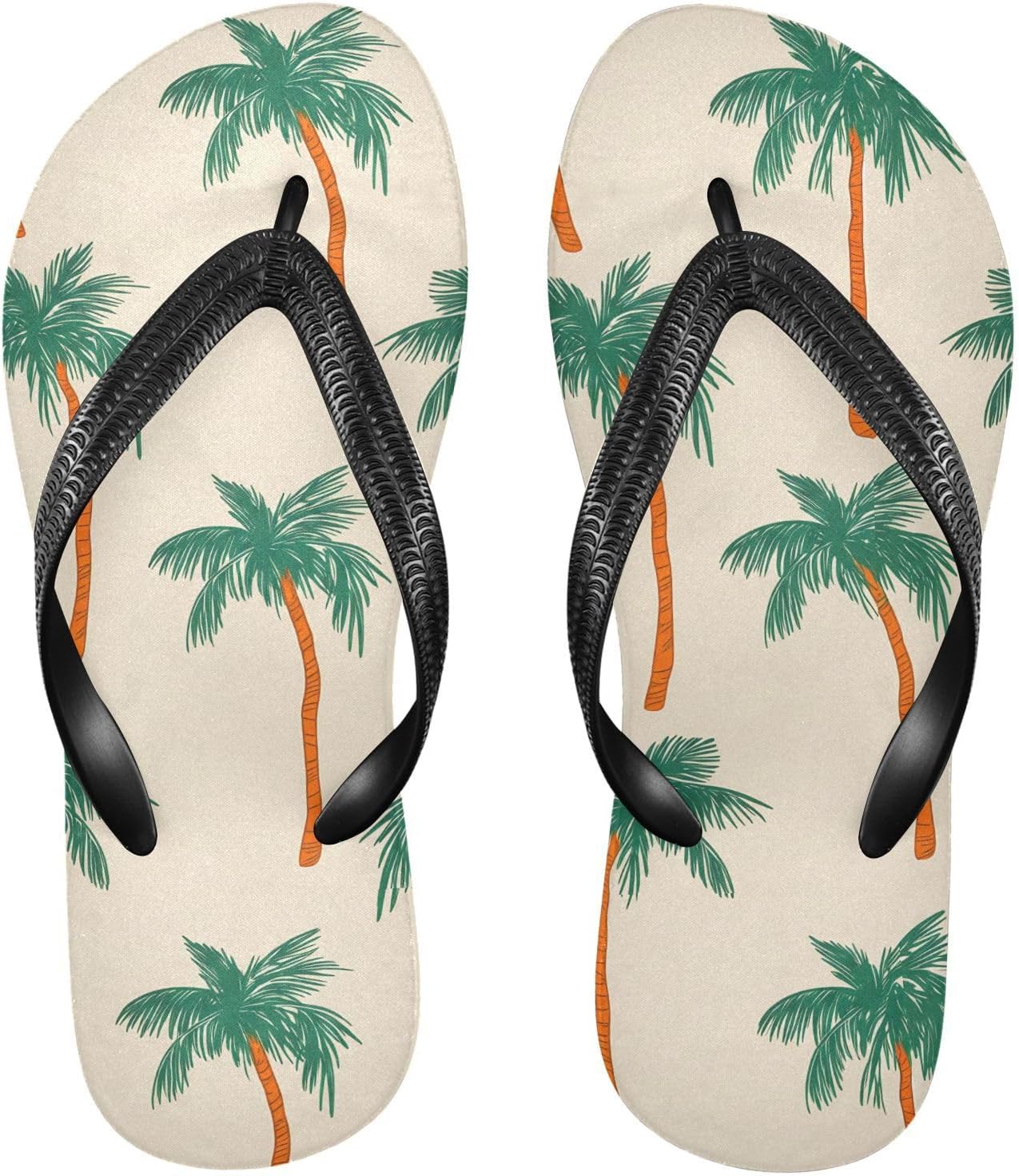 

Бежевые шлепанцы с изображением тропической пальмы, пляжные сандалии-вьетнамки, резинескользящие летние тапочки для ходьбы, обувь для женщин и мужчин Sinestour