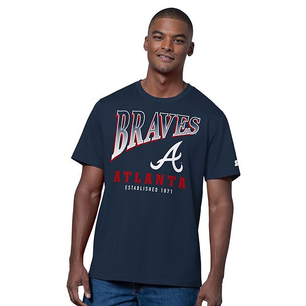 

Мужская футболка atlanta braves двухкомплектная, цвет navy/heather gray Starter