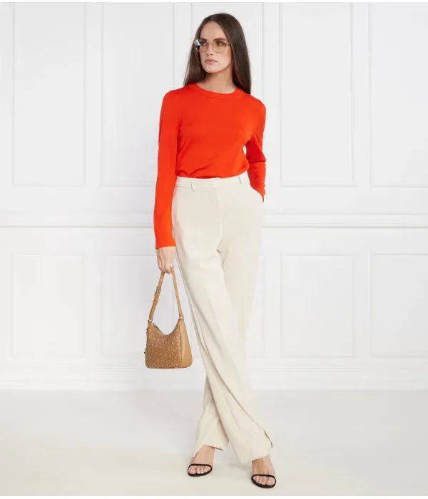 Шерстяной свитер Feganasi regular fit Boss, оранжевый — фото 2