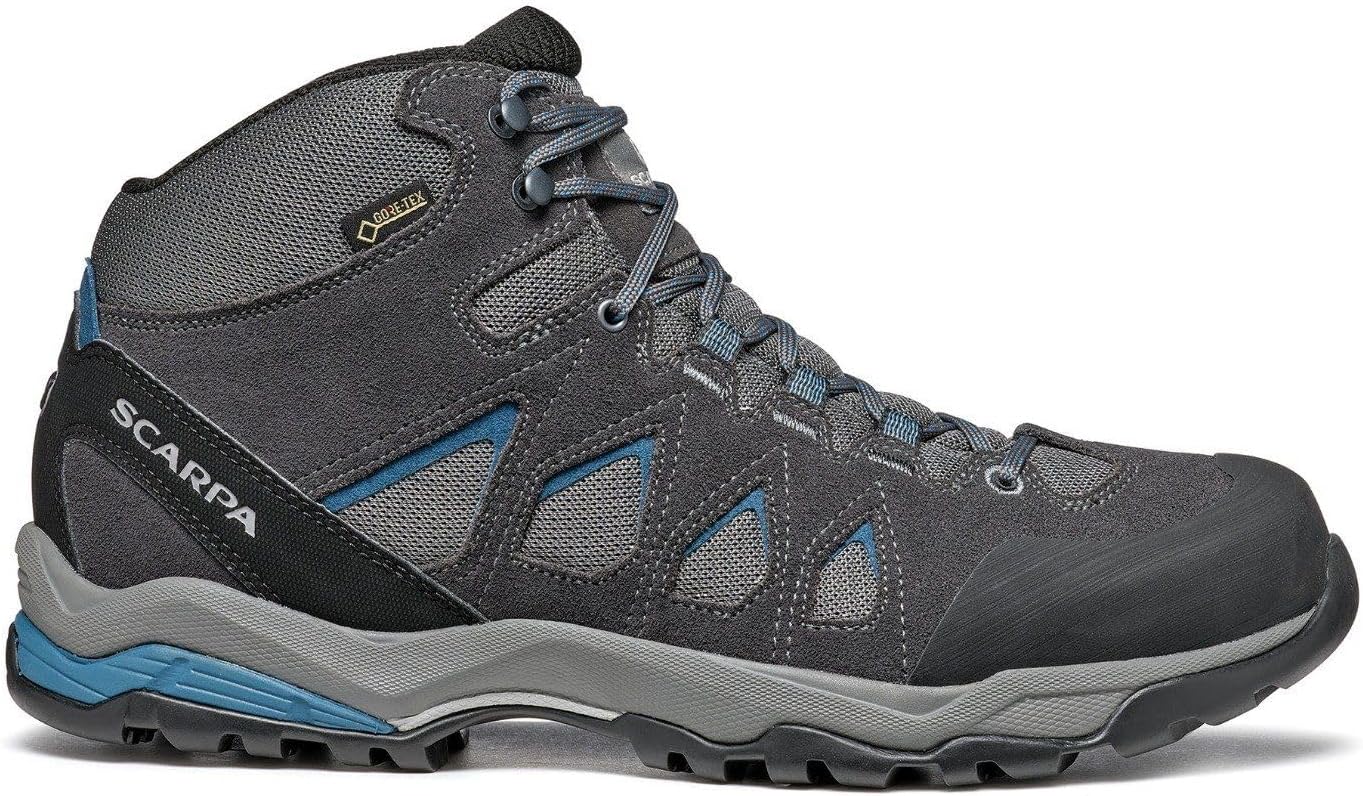

Мужские ботинки SCARPA Moraine Mid GTX с водонепроницаемой мембраной Gore-Tex, легкие, для походов и треккинга, голубой/серый