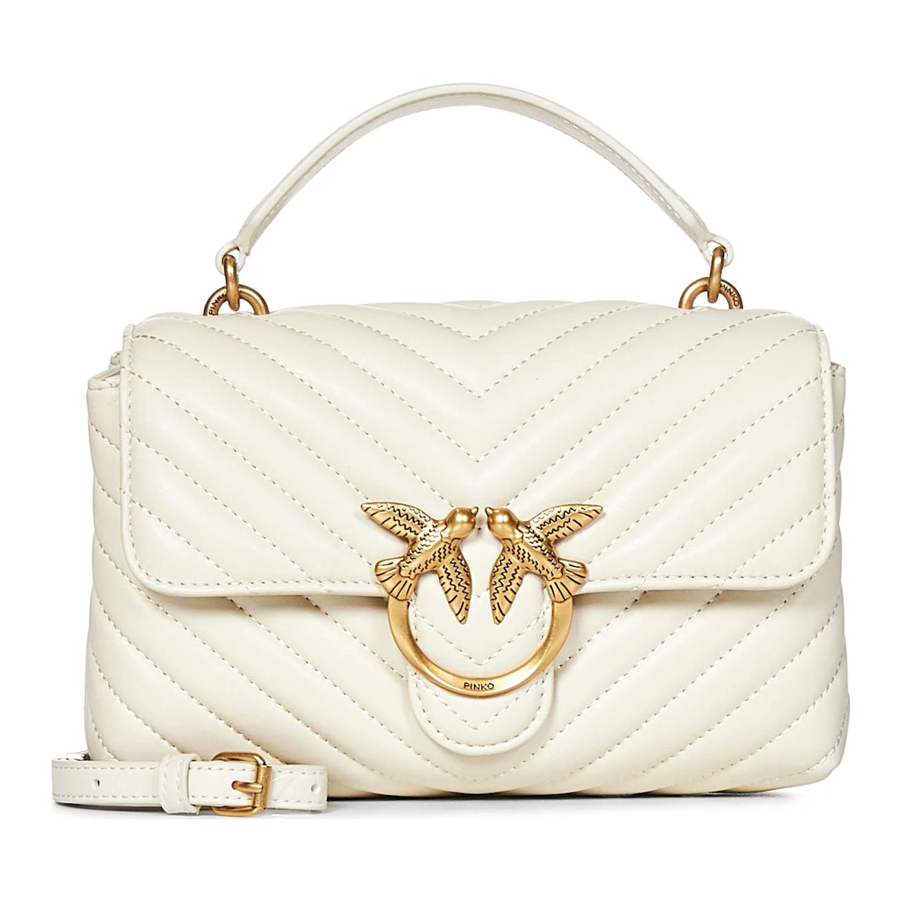 

PINKO Сумка через плечо из коровьей кожи, миниатюрная женская белая