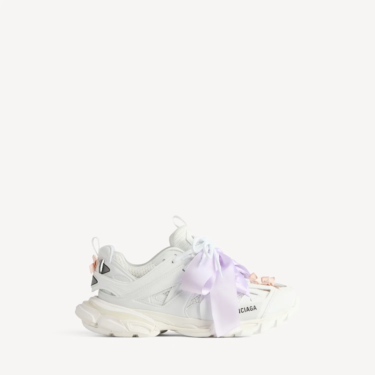 Женские кроссовки Track Bow в бело-розовом цвете BALENCIAGA