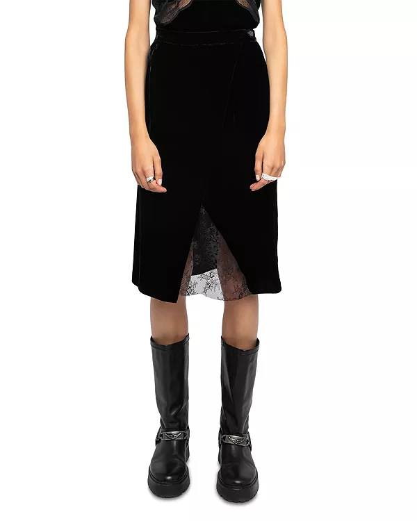 

Бархатная юбка Джулен Zadig & Voltaire, черный