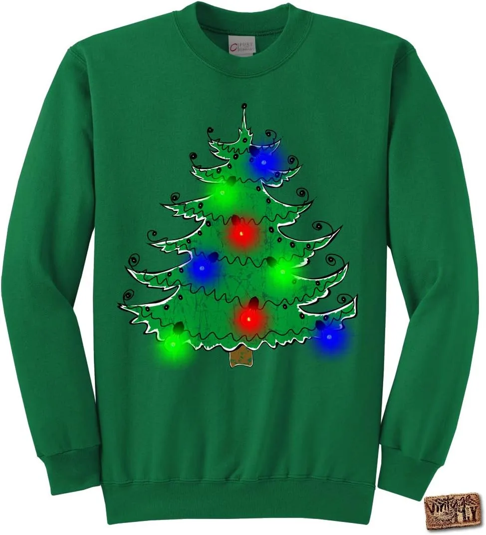 

Светящийся свитер с рождественской елкой, праздничный джемпер Unisex Vintage Fly