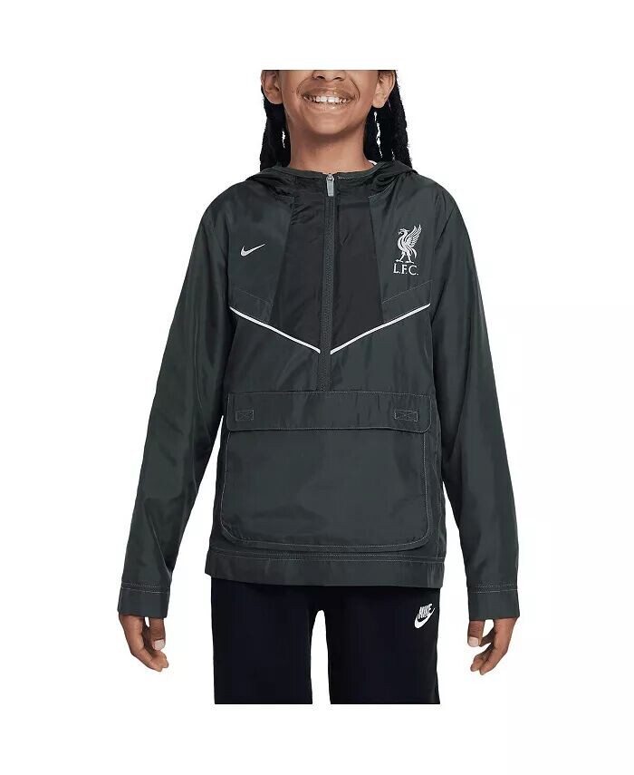 

Толстовка с капюшоном Liverpool Amplify Windrunner Anorak Half-Zip для больших мальчиков и девочек Nike