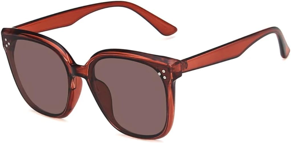 

Солнцезащитные очки с защитой UV400 | Оправа с заклепками, линзы конфетного цвета | Для женщин и мужчин, для занятий спортом на открытом воздухе и вождения DSVIGF, Claret Red Brown