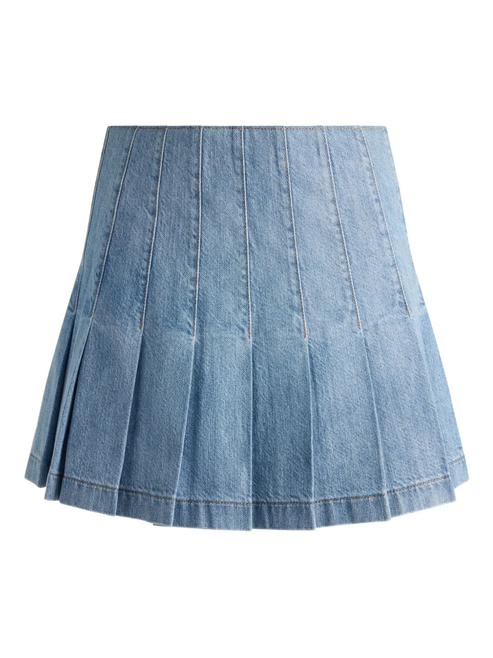 

Джинсовая юбка мини со складками Alice + Olivia, синий