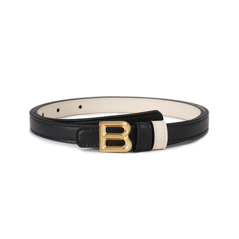 

BALLY Кожаный женский ремень черный с белой костью шириной 1 5 см, Black Bone White