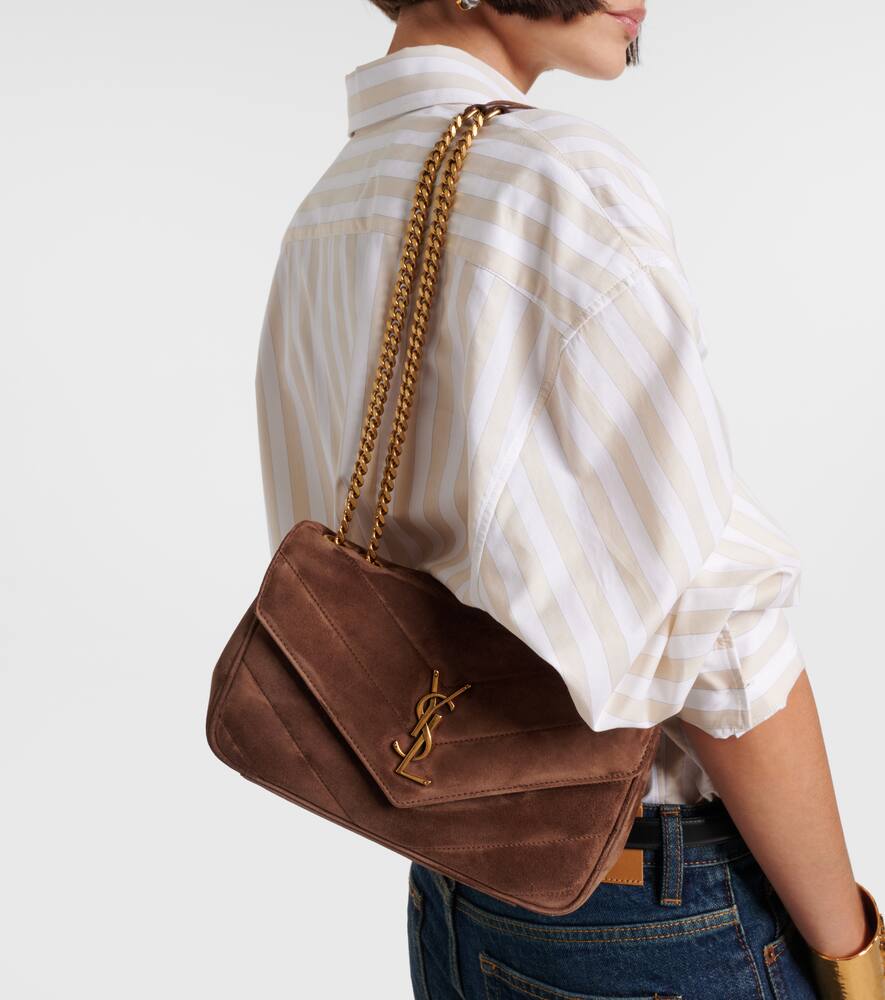 Сумка через плечо Lou Lou Small из матовой замши мателассе Saint Laurent, Brown Coffee — фото 2