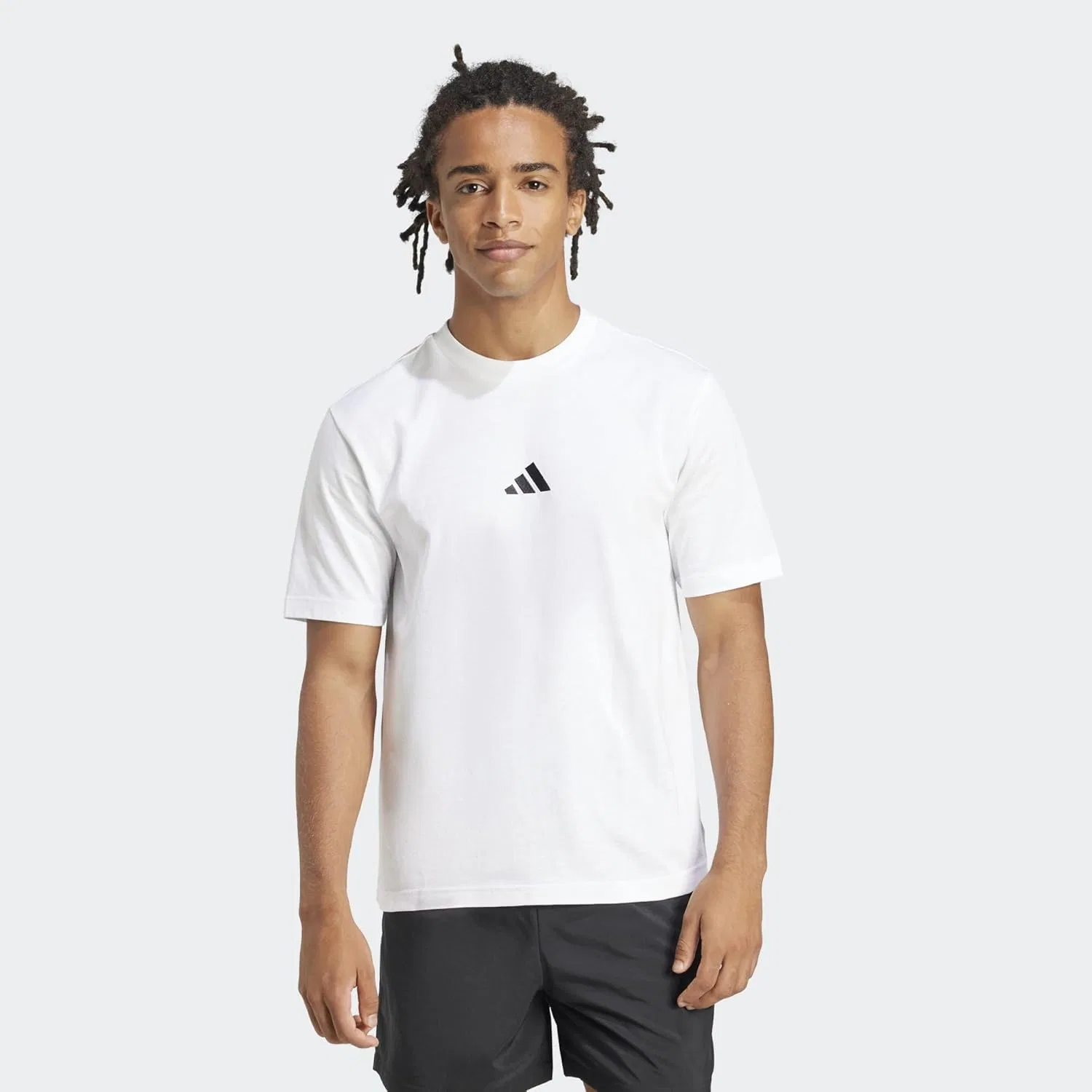 Мужская футболка adidas, хлопок, белый/черный