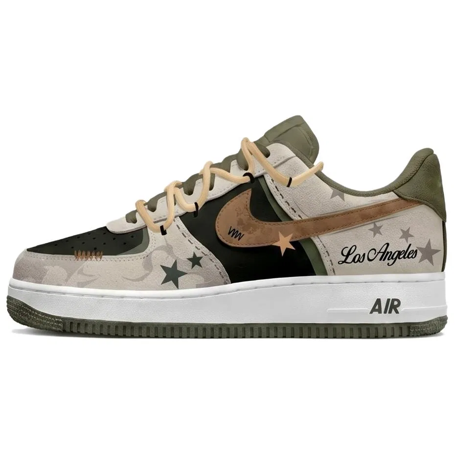 Кроссовки кожаные Nike Air Force 1 хаки
