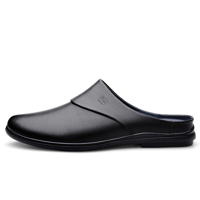 

Мужские сандалии с закрытым носком, устойчивые к истиранию Mulinsen, Black[Leather Shoe Size: Size 40 In This Model = Sports Shoe Size 41]