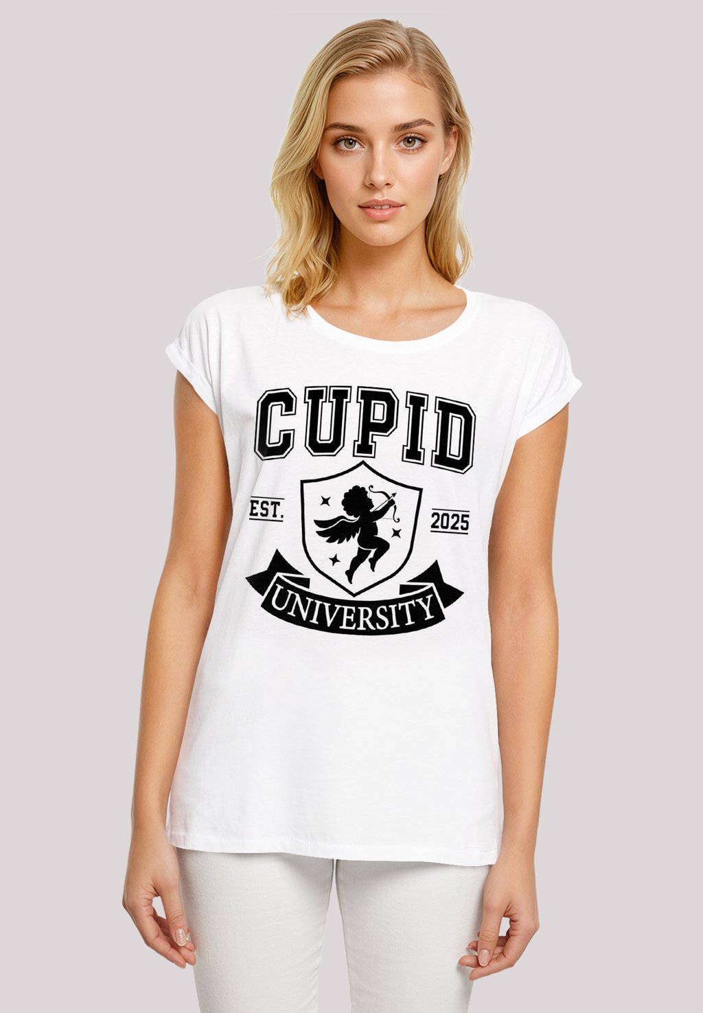 

Футболка с принтом CUPID UNIVERSITY VALENTINSTAG F4NT4STIC, белый