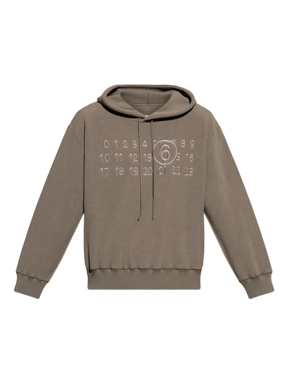

Флисовая толстовка с вышитыми цифрами MM6 Maison Margiela, коричневый