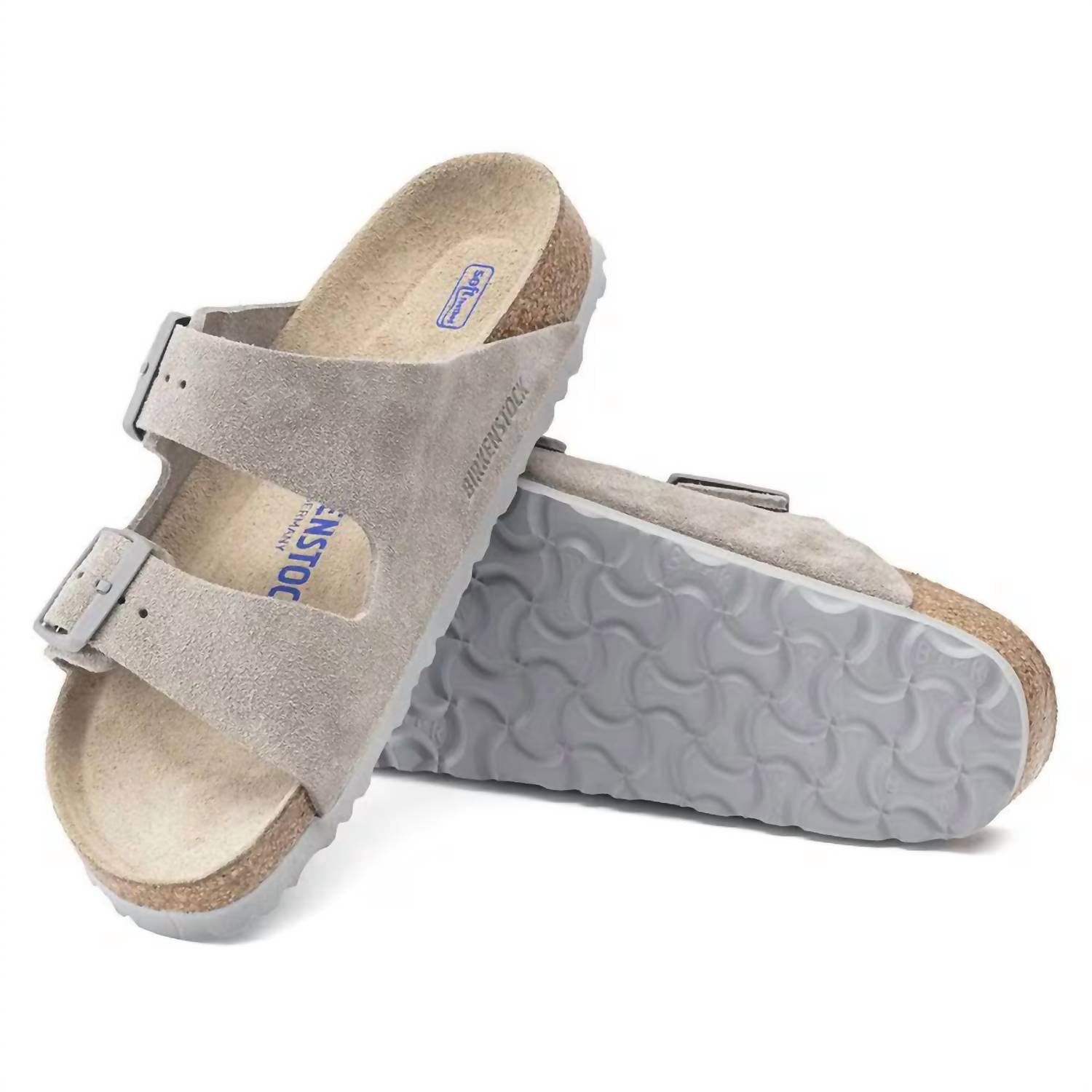 Аризона Мягкая стелька Сандалии в цвете каменная монета из замшевой кожи Birkenstock, Stone Coin Suede Leather — фото 2