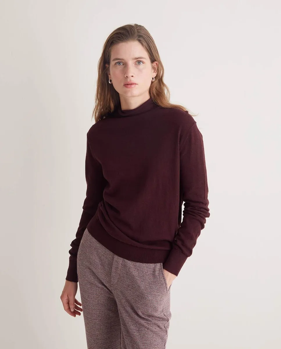 

Женский джемпер с длинными рукавами и воротником-стойкой Yerse, гранатовый