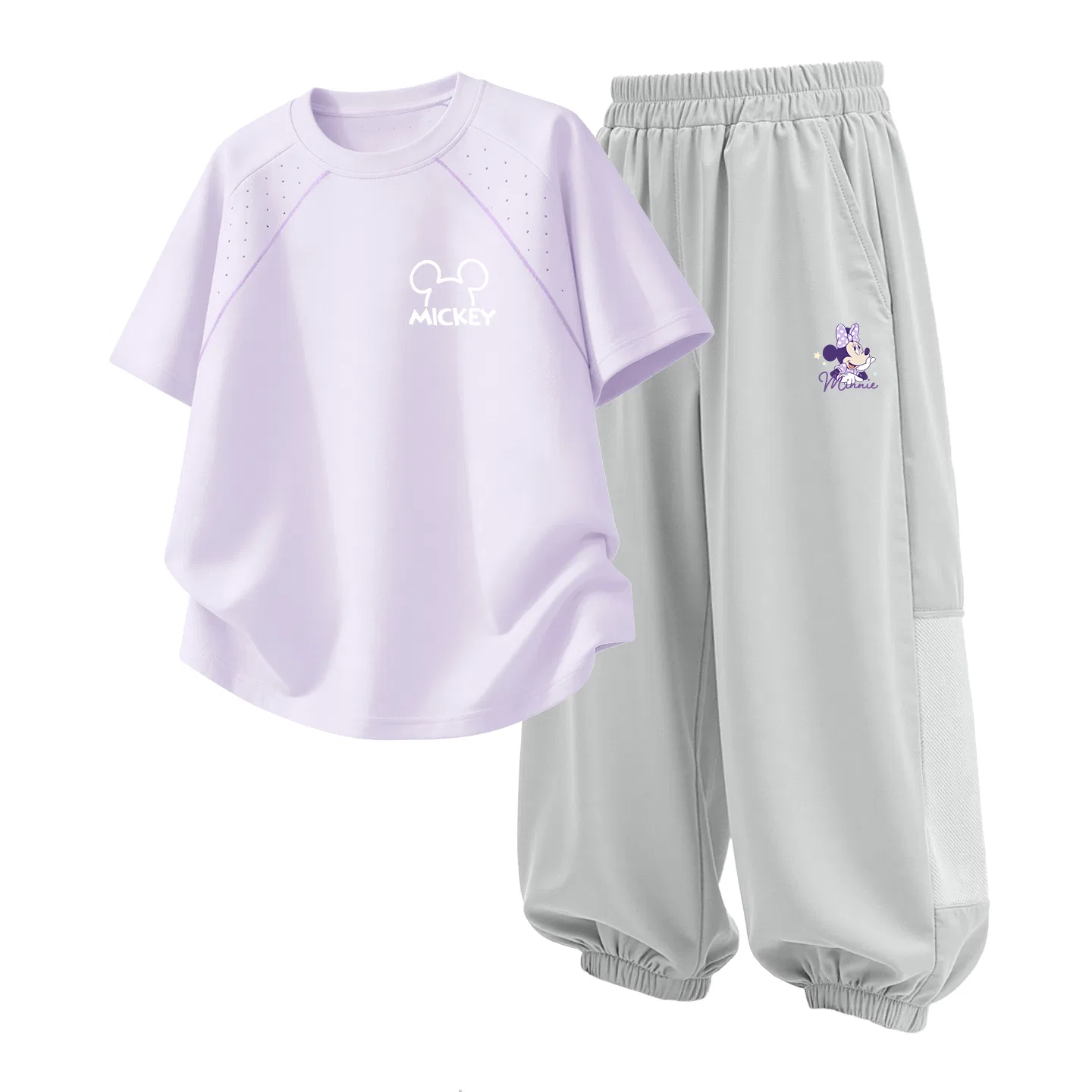 Детский спортивный костюм Casual Sportswear 2 Piece Set Disney, Thick Board Di Line K Hyacinth Purple+Di Thinking K Misty Gray