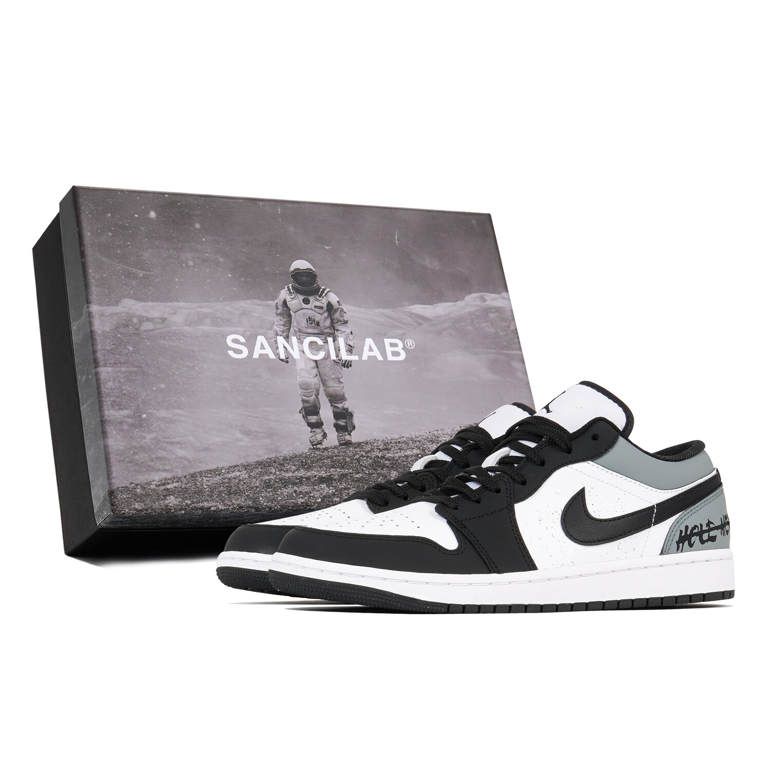 

Кроссовки Air Jordan 1 Vintage Basketball Shoes Men Low-top White/gray/black, синий