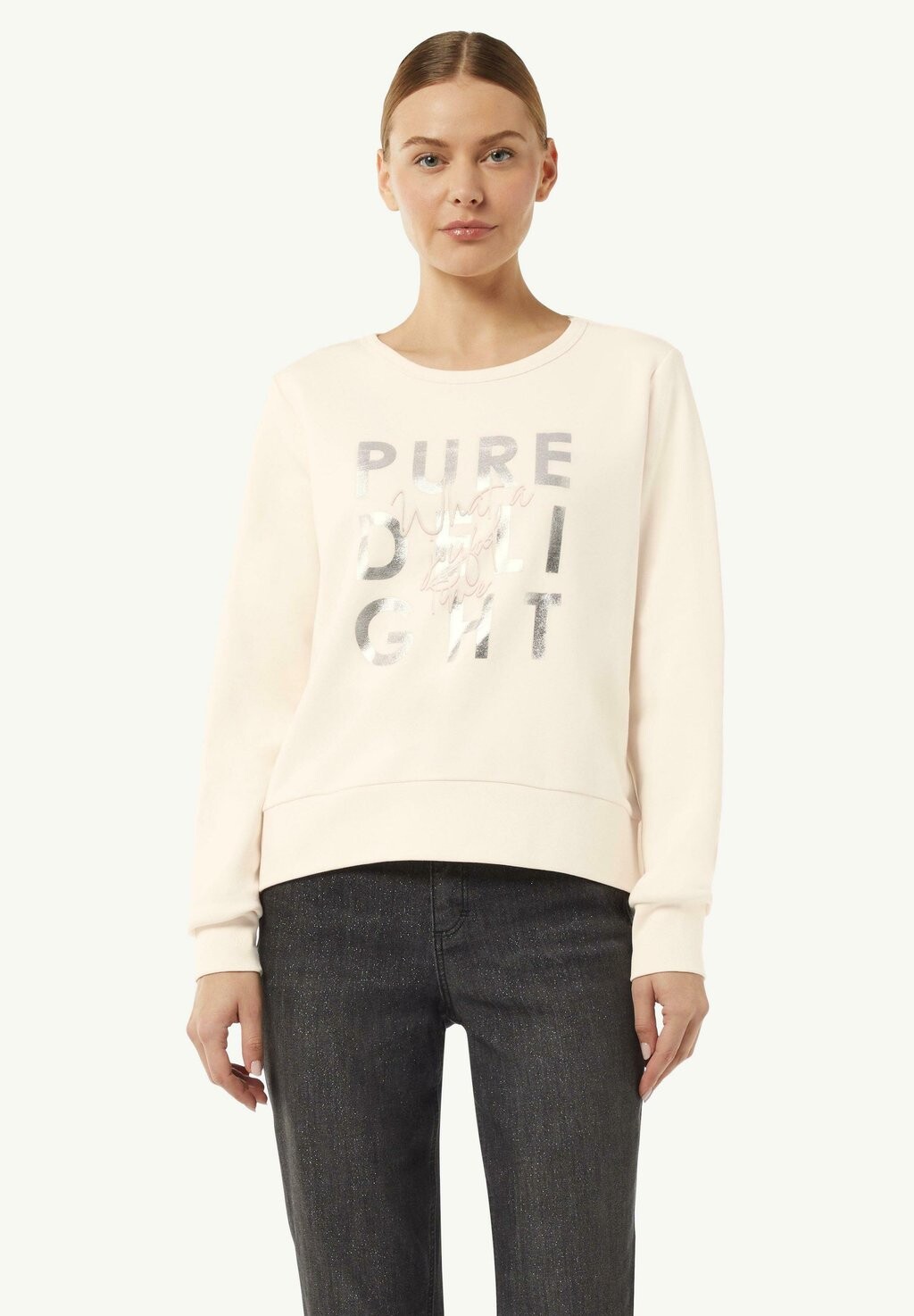 

Толстовка MIT FRONT-PRINT UND comma casual identity, молочный