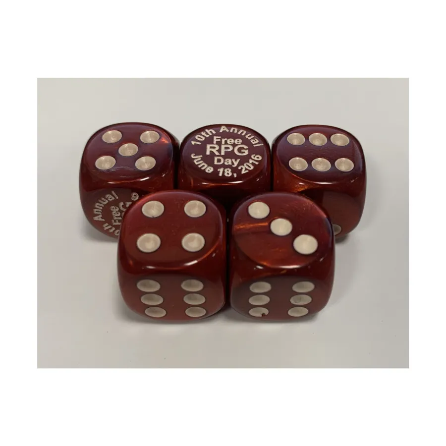 

d6 Бесплатные кубики «День ролевой игры 2016» — набор из 5 штук (5), Dice - Miscellaneous (Chessex)