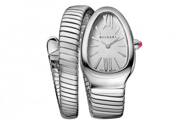 

Наручные часы с кварцевым механизмом, стальной браслет, серебристый циферблат, женские часы BVLGARI