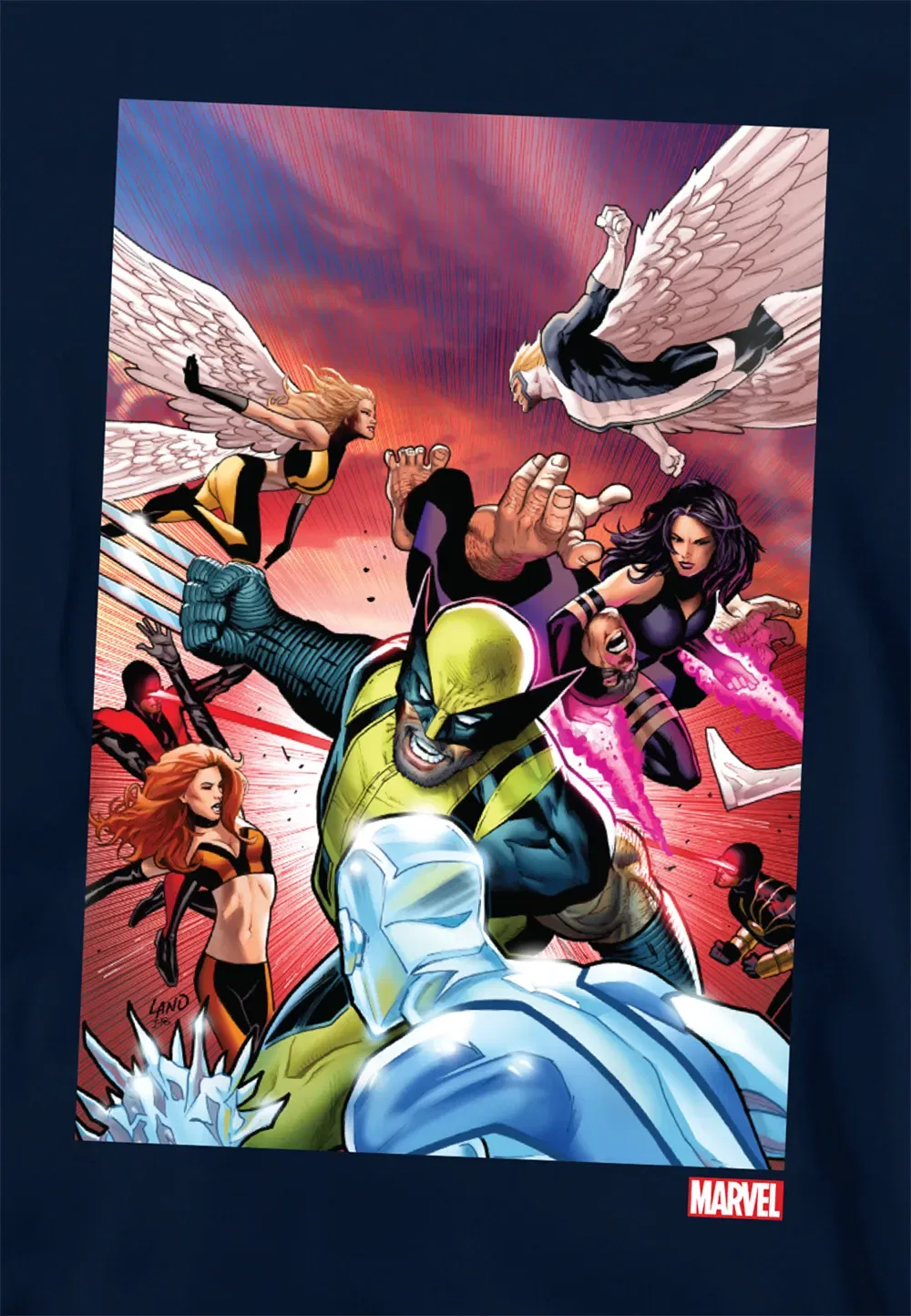 Детская толстовка Marvel X-Men Team Defend, темно-синий, темно-синий — фото 2
