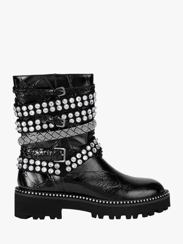Кожаные мотоциклетные ботинки с несколькими ремнями Kurt Geiger London, Black
