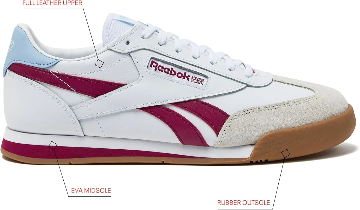Мужские кроссовки Reebok унисекс Campio Xt, белый/синий — фото 2