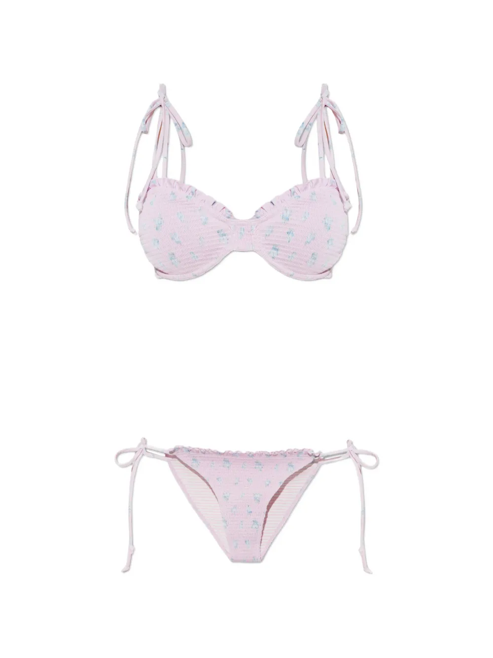 

Купальник с цветочными воланами Loveshackfancy, розовый