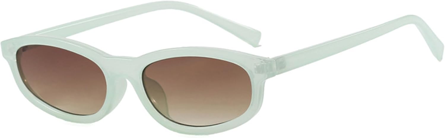 

Солнцезащитные очки Onrtry узкой прямоугольной формы для женщин и мужчин, винтажные солнцезащитные очки в маленькой квадратной оправе в стиле 90-х, «кошачий глаз», A07 Green Frame/Gradient Brown Lens