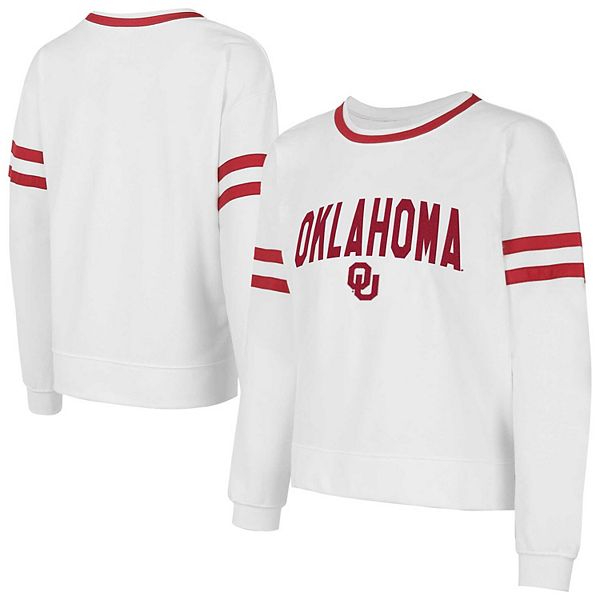 

Женская футболка с длинным рукавом concepts sport white oklahoma sooners borough french terry arch over Unbranded