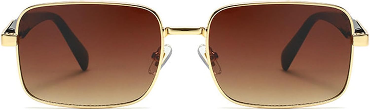 

Классические квадратные женские солнцезащитные очки Helena в винтажном стиле для мужчин в стиле панк, маленькая металлическая оправа, градиентные прямоугольные очки для улицы, защита от ультрафиолета UV400, C1