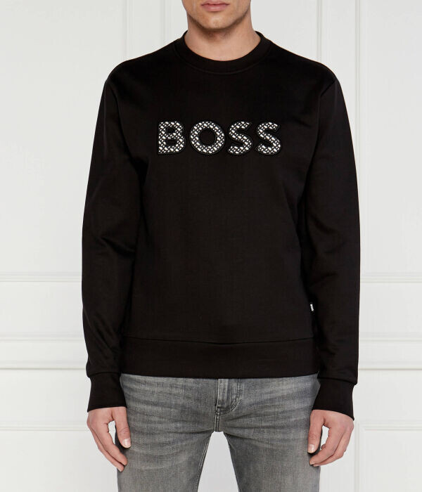 

Толстовка мужская Boss с логотипом и круглым вырезом, черный
