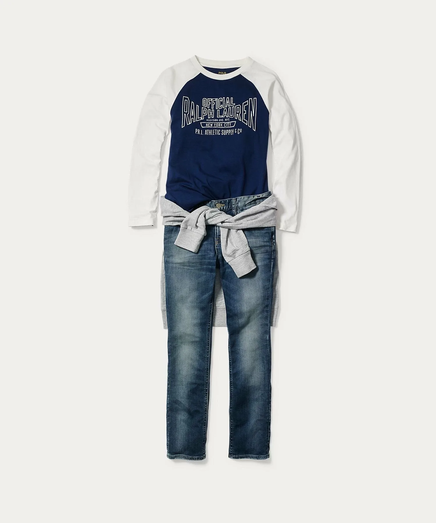 (Для мальчиков 2-7 лет) Толстовка с капюшоном из хлопкового флиса Polo Ralph Lauren, 050 Gray — фото 3