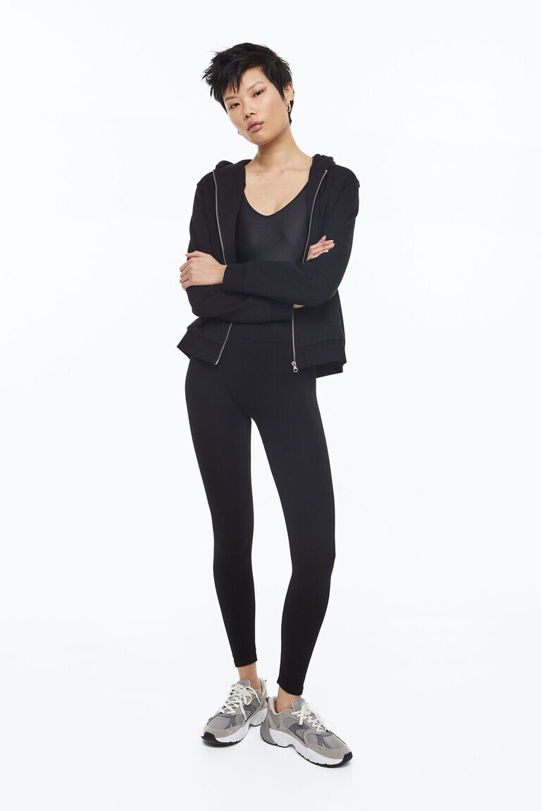 

Бесшовные леггинсы H&M, черный