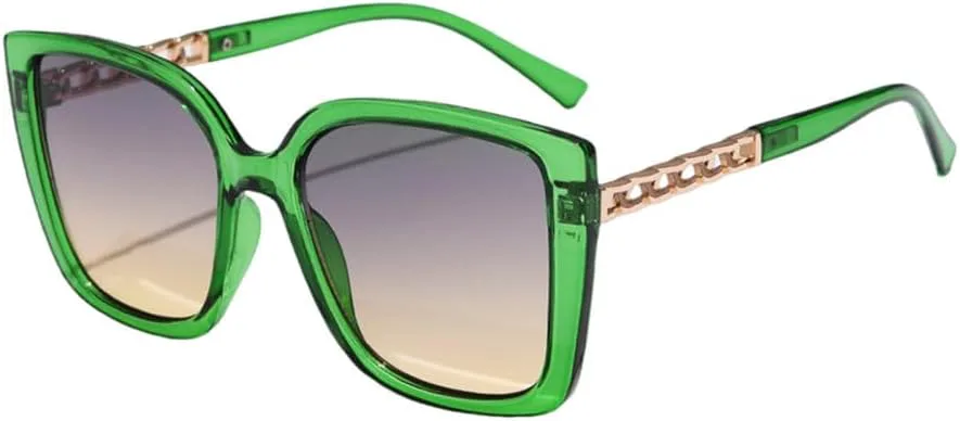 

Модные солнцезащитные очки большого размера для женщин, винтажные солнцезащитные очки в крупной оправе, декоративные очки для активного отдыха MTZJH, Clear Green