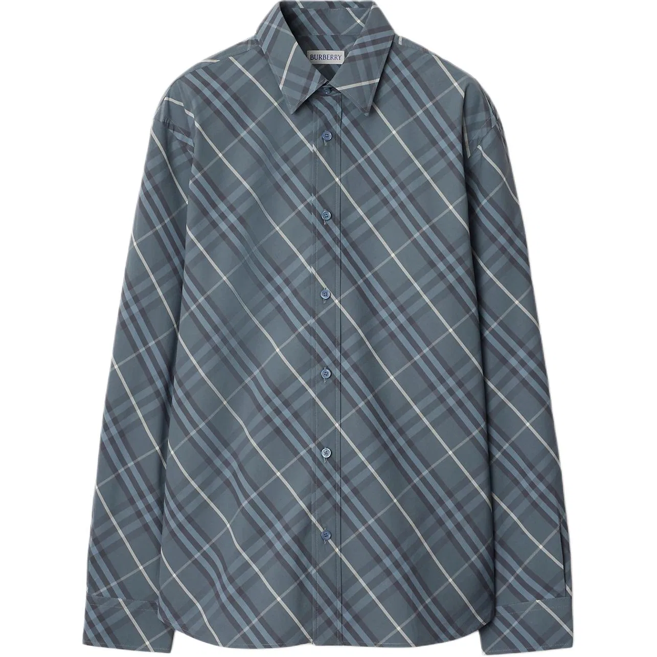 Рубашка Burberry хлопковая в клетку, серый