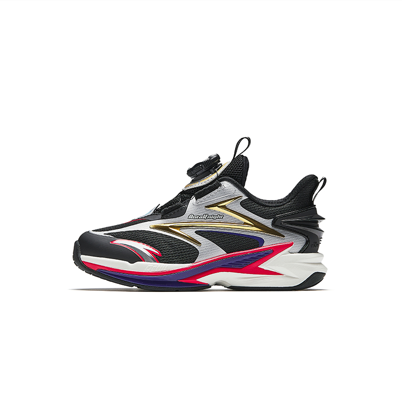 

Летающий рыцарь детские беговые кроссовки Pre-school Antakids, черный/серебряный/золотой