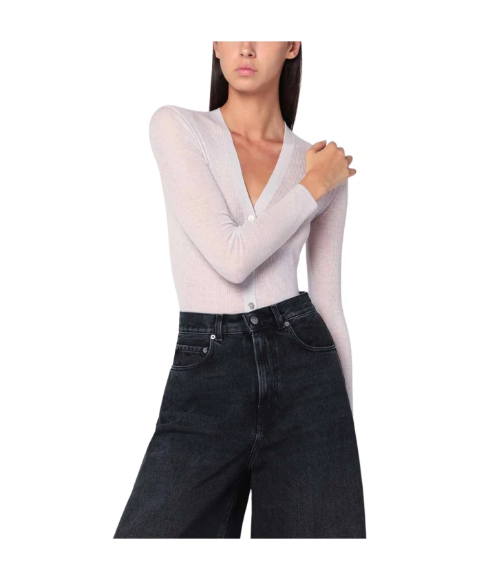 

Узкий кардиган в рубчик 6397, бежевый