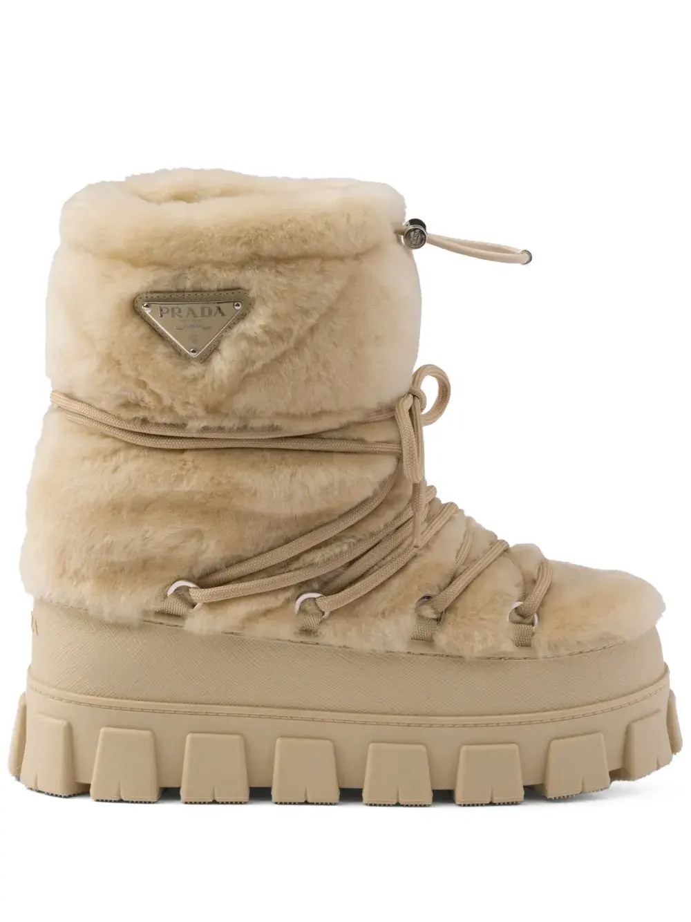 Ботинки Après Ski из овчины Prada, нейтральный