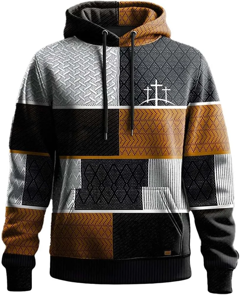 Мужская повседневная худи Retro Contrast Color Faith