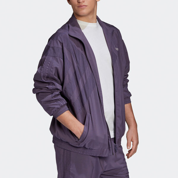 Куртка adidas originals logo Printing Stand Collar Sports Jacket Purple, фиолетовый — фото 4