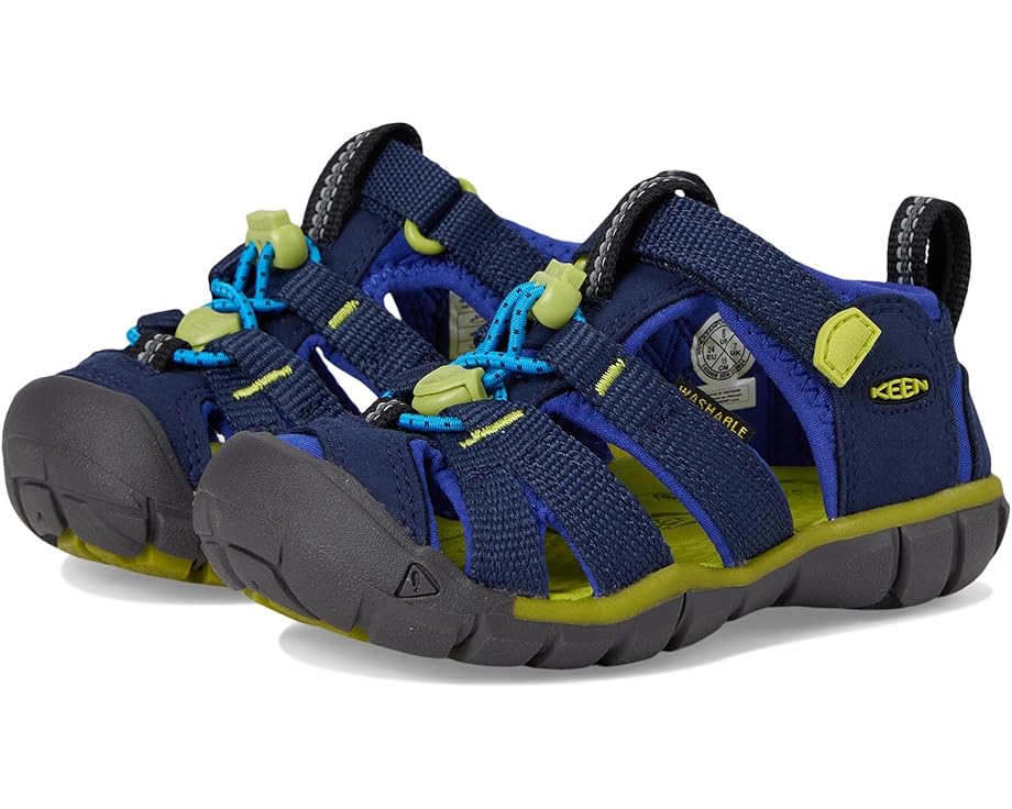 

Сандалии KEEN Kids Seacamp II CNX, цвет Naval Academy/Chartreuse