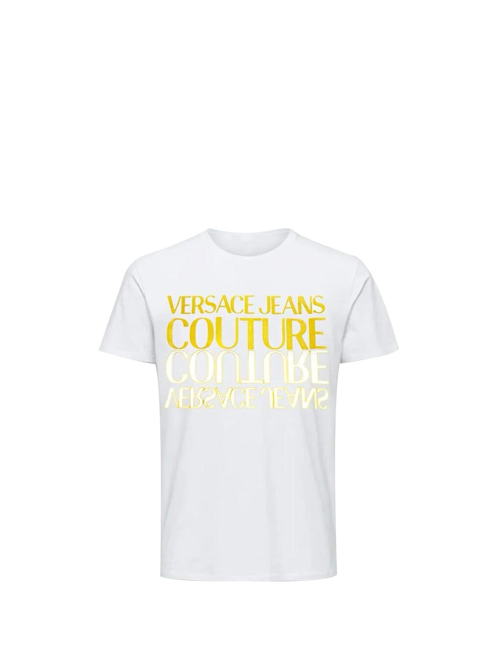 

Женская бело-золотая футболка Versace Jeans, Золотой, Женская бело-золотая футболка Versace Jeans