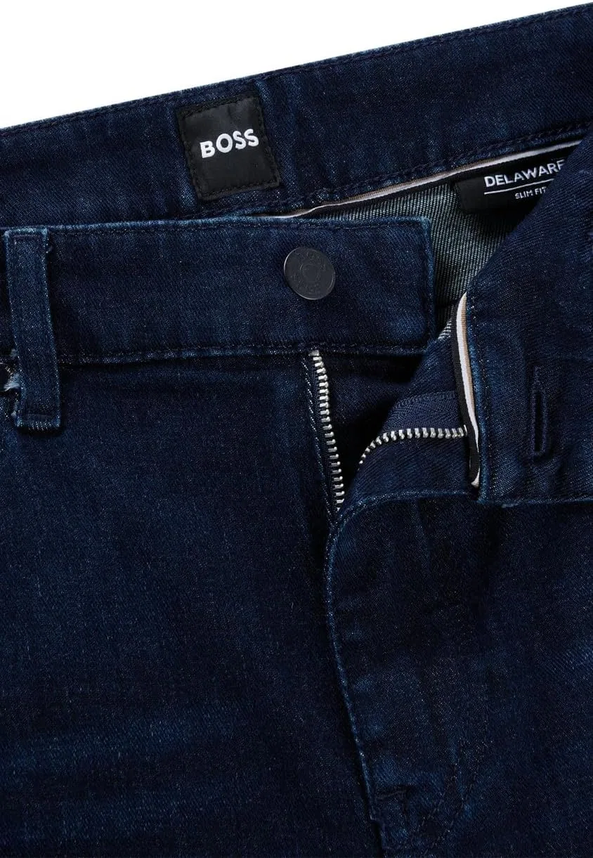 Джинсы прямые зауженные BOSS, Medium Navy Blue — фото 4