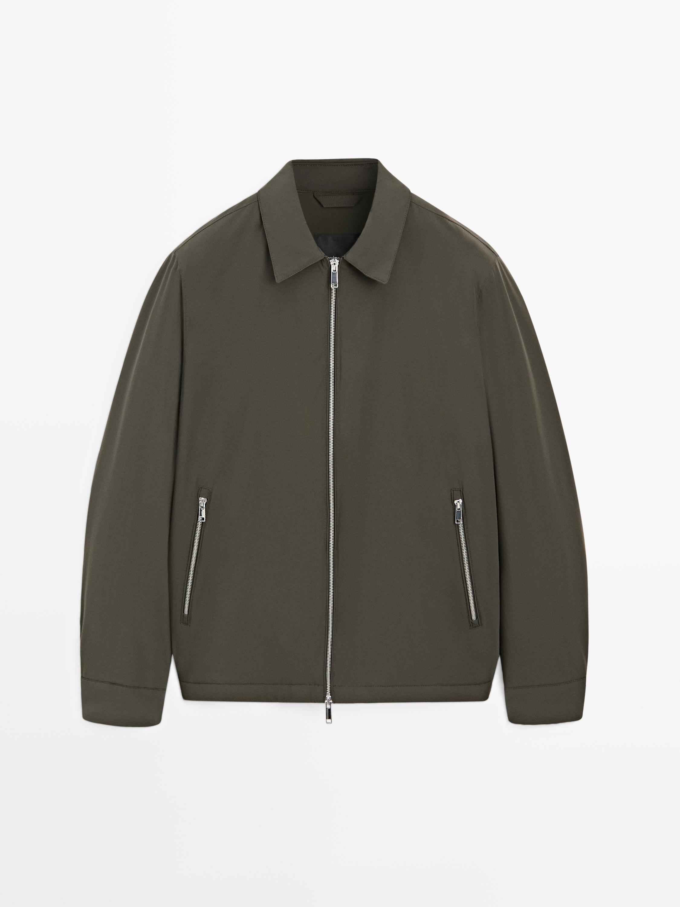 Короткая куртка с акцентом на карманы Massimo Dutti, khaki — фото 2
