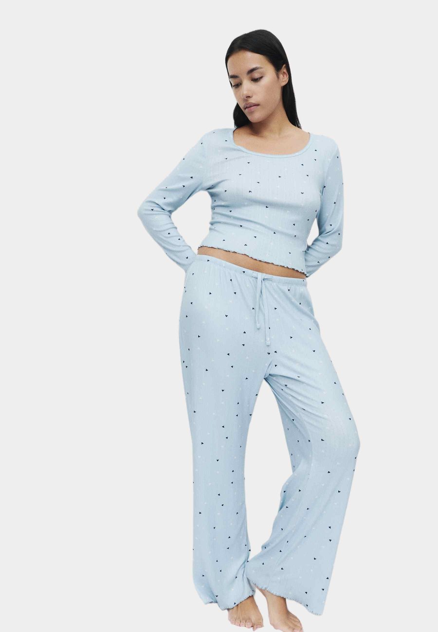 

Пижамный комплект Marks & Spencer HEART POINTELLE SET, Blue Mix/Mottled Blue