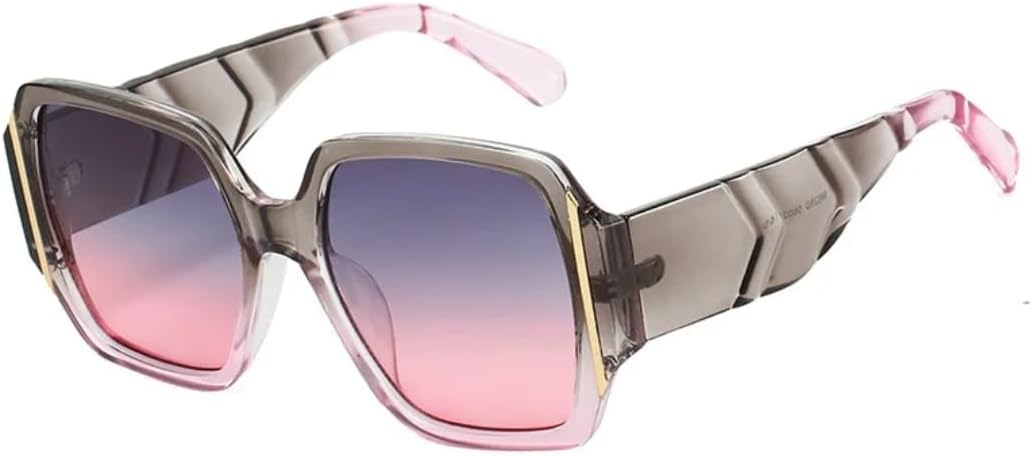 

Солнцезащитные очки для мужчин и женщин - защита UV400 - градиентные линзы с леопардовым принтом, большая оправа, для занятий спортом на открытом воздухе и вождения DSVIGF, Grey Pink Purple